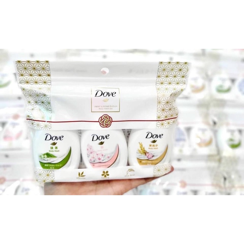 Set 3 Chai Sữa Tắm Dove 3 Hương Mini 3x45gr Nhật Bản Siêu Tiện Lợi