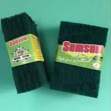 Tấm cước cọ rửa bát chén đĩa màu xanh 3S