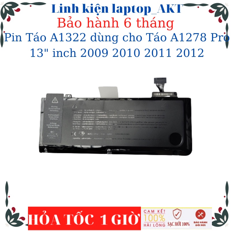 Pin Táo A1322 dùng cho Táo A1278 Pro 13" inch 2009 2010 2011 2012