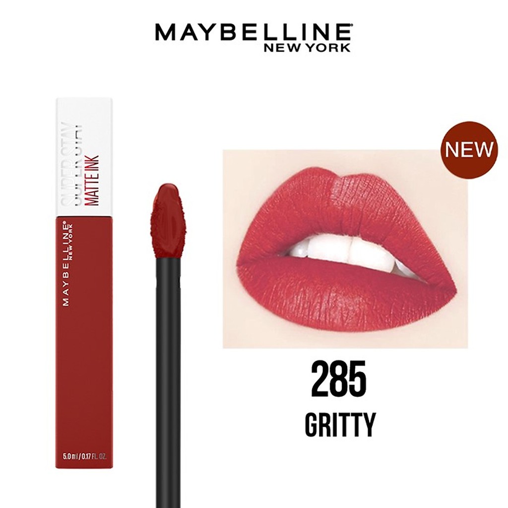 Son Kem Lì Maybelline New York 16h Lâu Trôi Super Stay Matte Ink City Edition Lipstick 285 Gritty Đỏ Hồng Đất 5ml