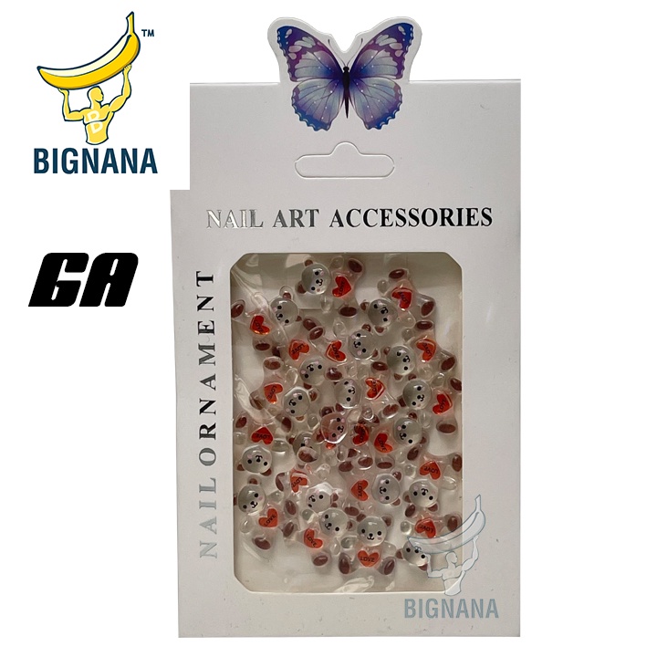 Charm Gấu, Thỏ, Charm Nail, Nơ Thạch, Bướm, Trái Đào Đính Móng Tay, Móng Giả Siêu Xinh