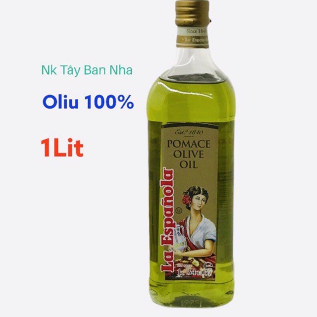 1Lit Dầu oliu Tây Ban Nha 100% từ quả oliu