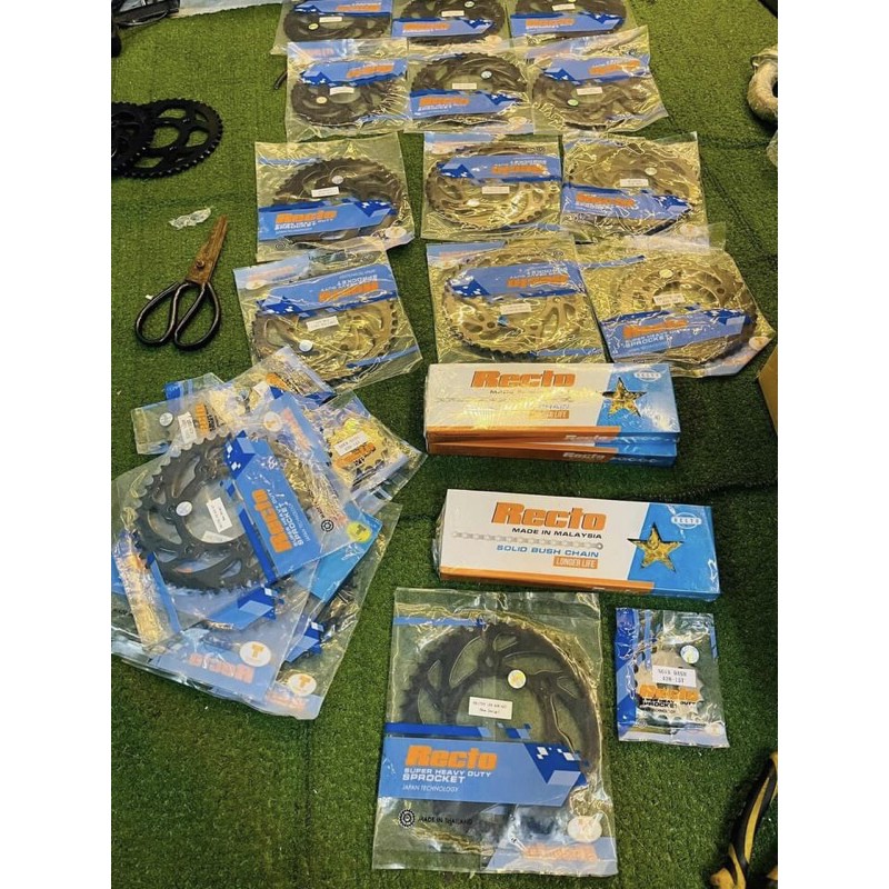 Bộ Nhông sên dĩa vàng Recto Exciter 135, Sirius, Taurus “ đĩa Size 28 => 45 “