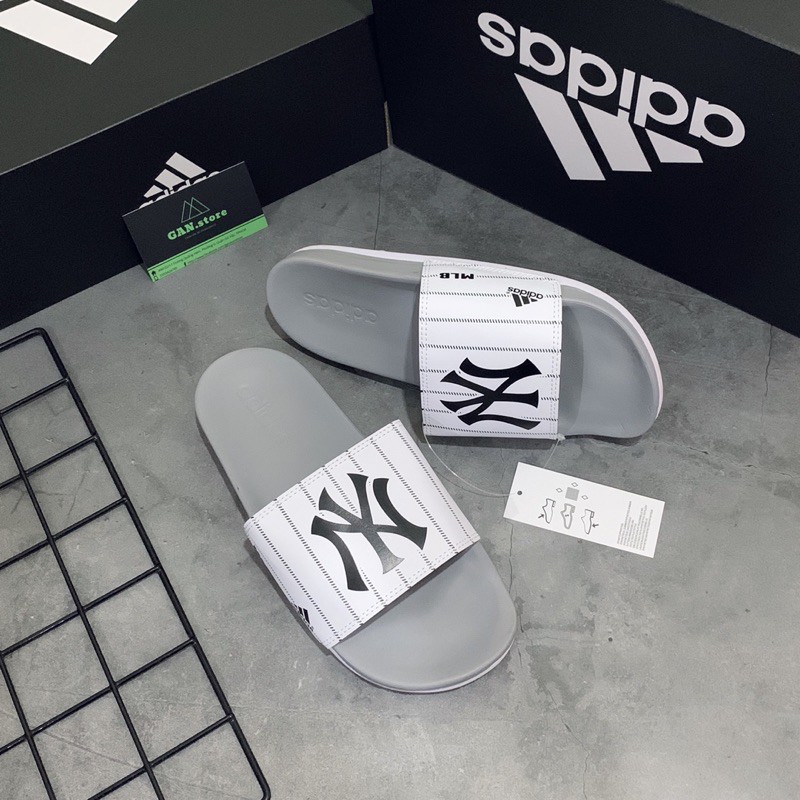 DÉP ADIDAS XÁM MONO PLUS - Công nghệ cloudfoam êm bá cháy, full box sang chảnh