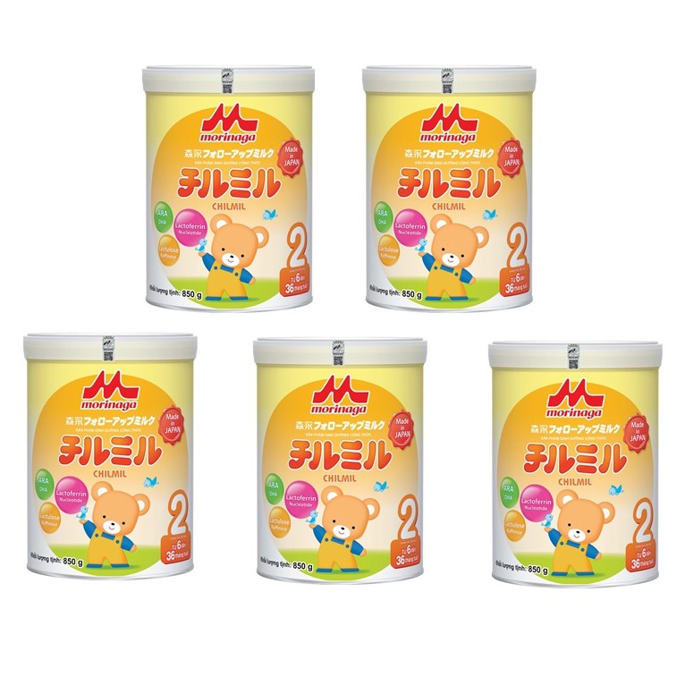 Combo 5 hộp sữa morinaga số 2 850g date mới nhất