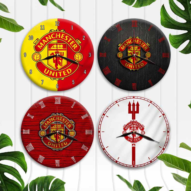 Đồng Hồ Treo Tường Hình Logo Câu Lạc Bộ Bóng Đá Manchester United - Mu02