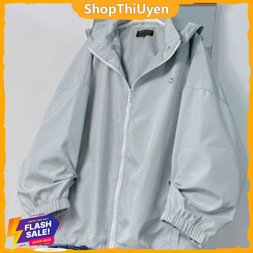 Áo khoác dù nón rời unisex đơn giản mặc chống nắng đơn giản