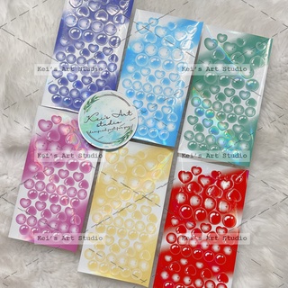 [STICKER TOPLOADER KEI] Mẫu tim - tròn hologram lấp lánh