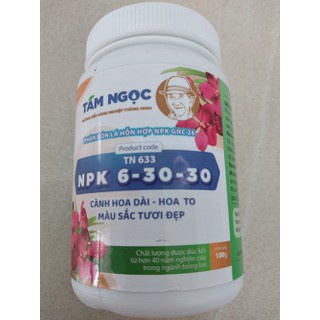 NPK 6-30-30 Tám Ngọc 100g - Phân Bón Cho Hoa Lan, Cây Kiểng, Bonsai- Giúp Cành Hoa Dài, màu Sắc Đậm Đà