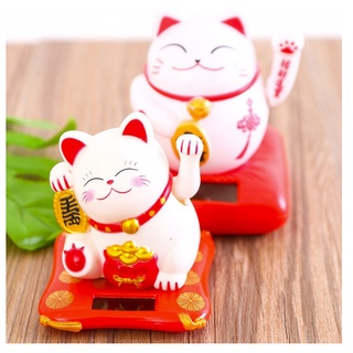 Mèo thần tài vẫy tay bằng năng lượng mặt trời, đem lại may mắn, sung túc