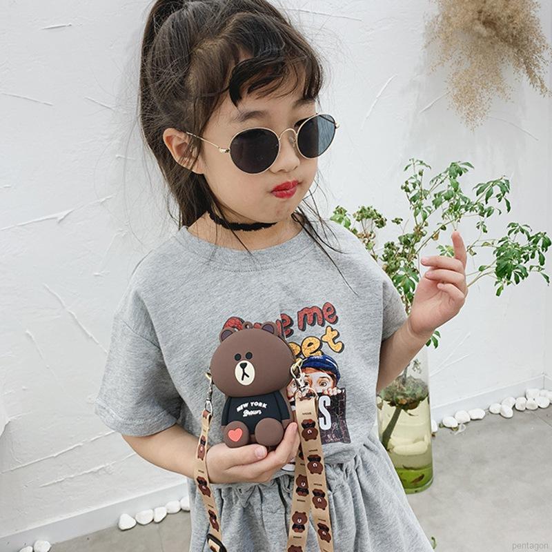 Túi đeo chéo thiết kế hình gấu dễ thương cho bé