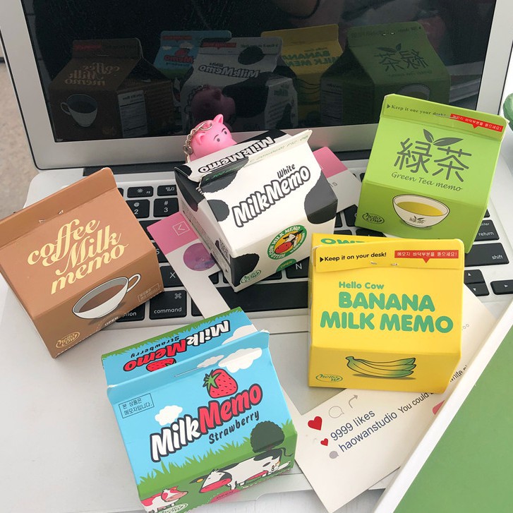 Giấy note cute Hộp sữa True Milk không keo ngọt ngào đủ phân loại hấp dẫn BMBooks