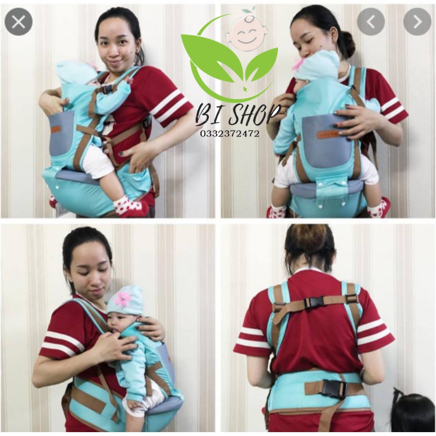 Địu 4 tư thế có bệ ngồi trợ lực Baby Lab, đai em bé có đỡ cổ chống gù lưng