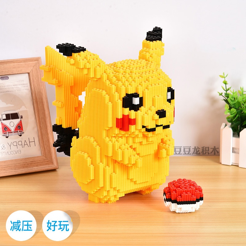 Mô hình lắp ráp Pikachu nhân vật hoạt hình - Đồ chơi DIY lắp ghép decor