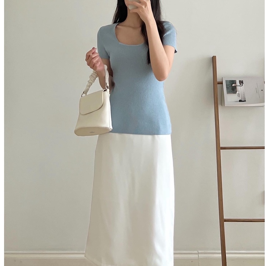 Chân váy dài chân váy midi phong cách vintage Hàn Quốc dáng chữ A nhẹ tôn dáng cực đỉnh