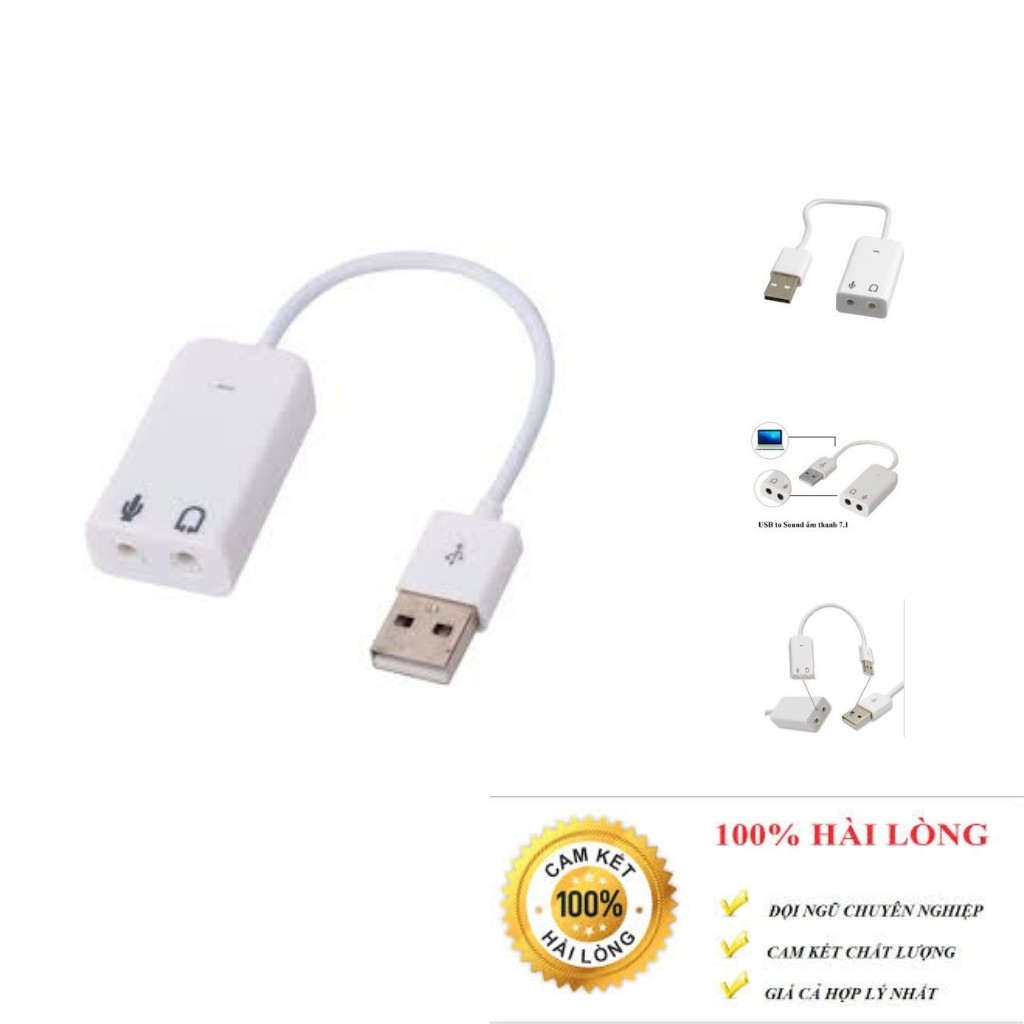 [Mã ELHACE giảm 4% đơn 300K] Cáp chuyển đổi usb soud 7.1 có dây. chuyển từ usb ra tai nghe,loa giá tốt,bảo hành 6 tháng