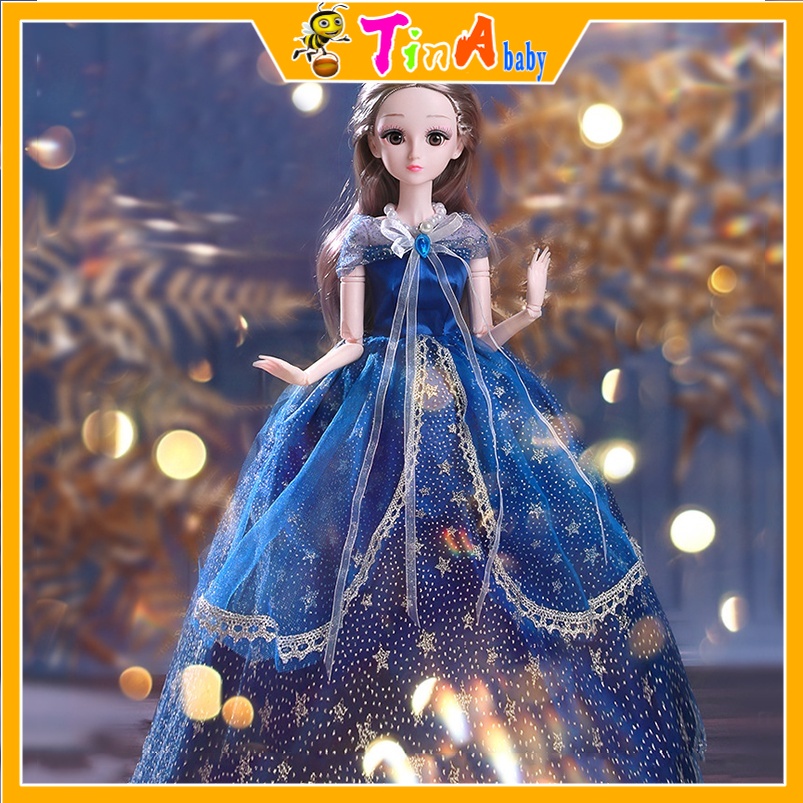 Búp bê Barbie 60cm màu xanh có khớp có nhạc, đồ chơi quà sinh nhật cho bé gái E890