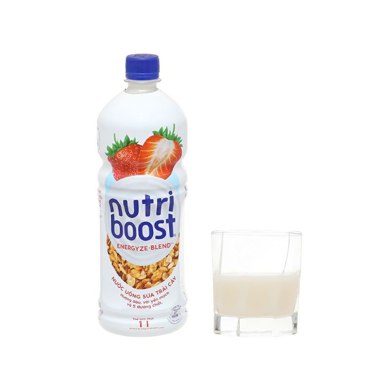 Sữa trái cây nutri boost 1l 6 chai vị dâu + cam chọn vị inbox
