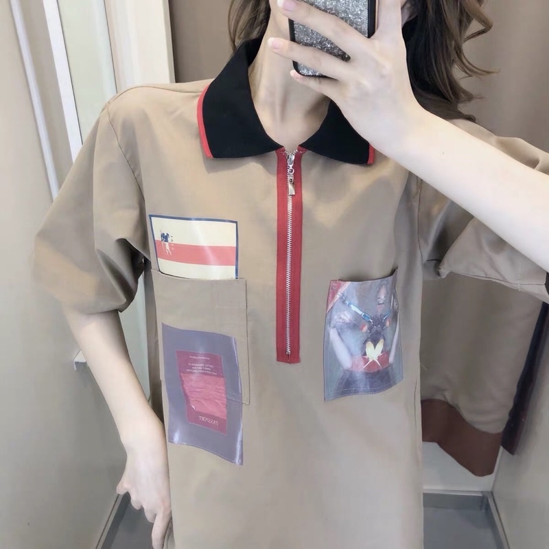[XẢ SHOP/NEW TAG] Hàng thiết kế cao cấp Taobao | Áo polo form rộng giấu quần | Áo phông unisex nam nữ đều mặc được