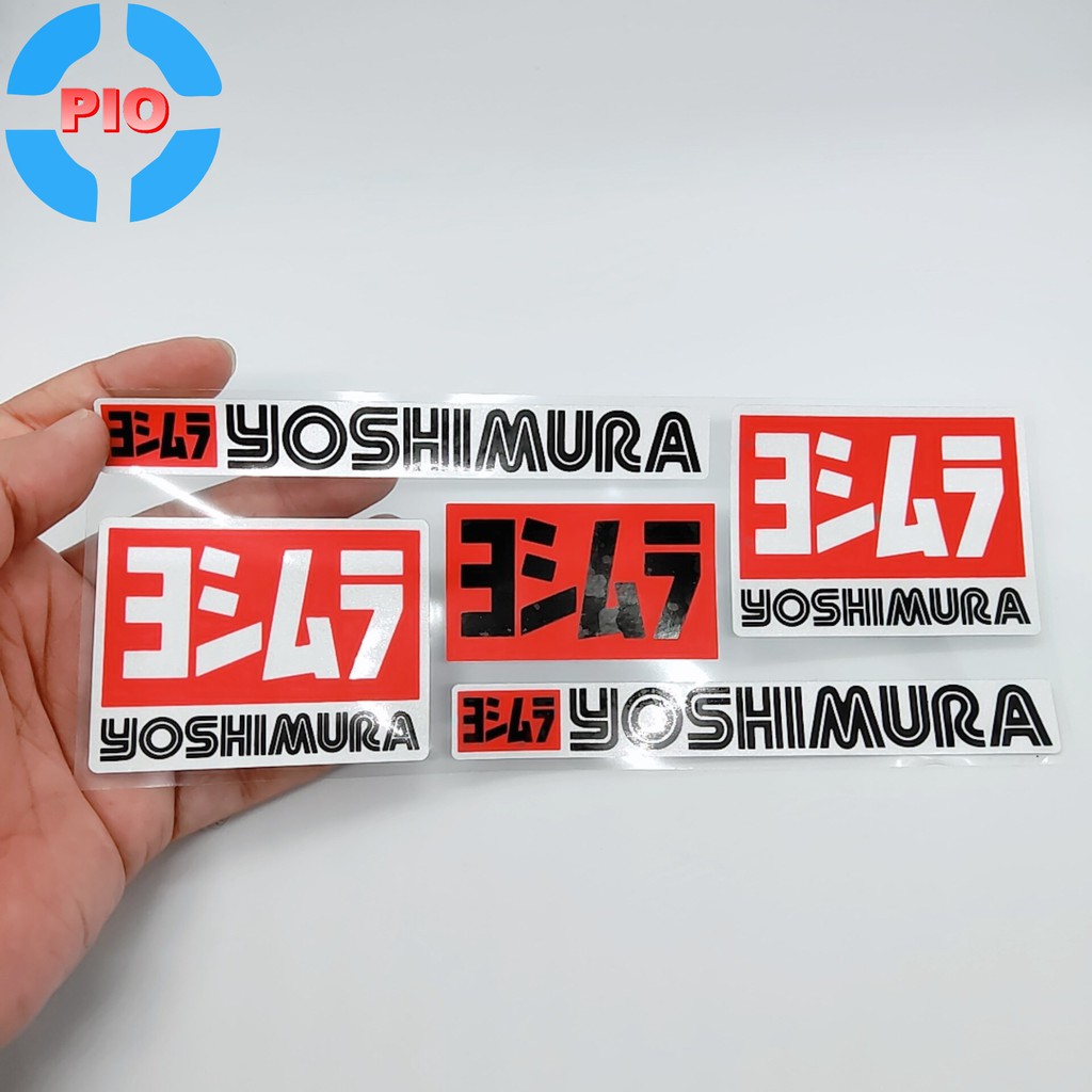 Bộ Tem Sticker Yoshimura Phản Quang Cao Cấp Dán Xe Máy, Ô Tô, Mũ Bảo Hiểm, Chống Thấm Nước, Chống Bay Màu