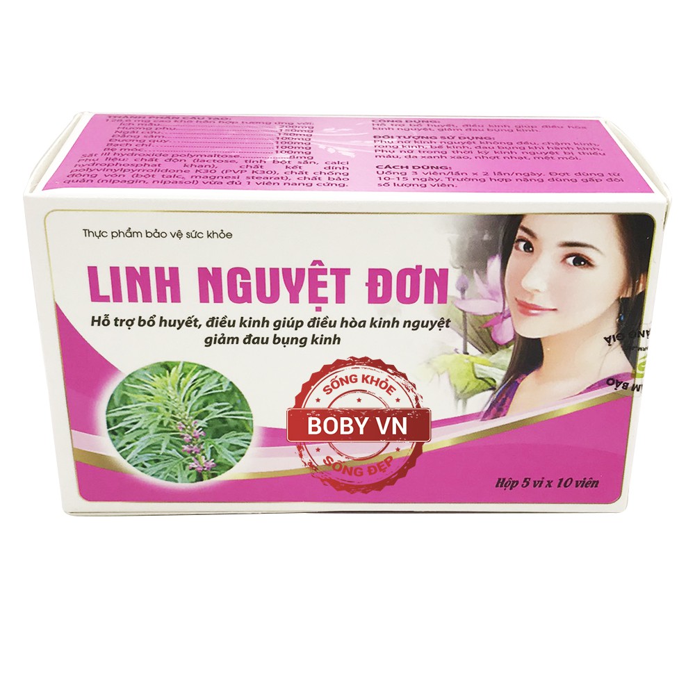 Linh Nguyệt Đơn bổ huyết, điều hòa kinh nguyệt (Hộp 5 vỉ x 10 viên) - Boby