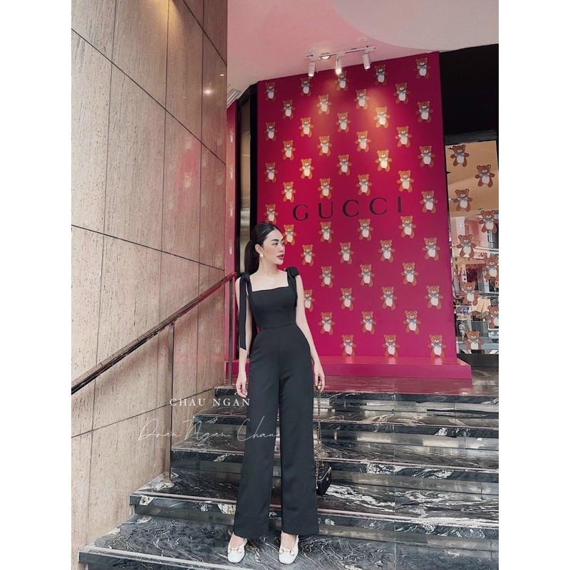 JUMPSUIT QUẦN ỐNG RỘNG NƠ VAI