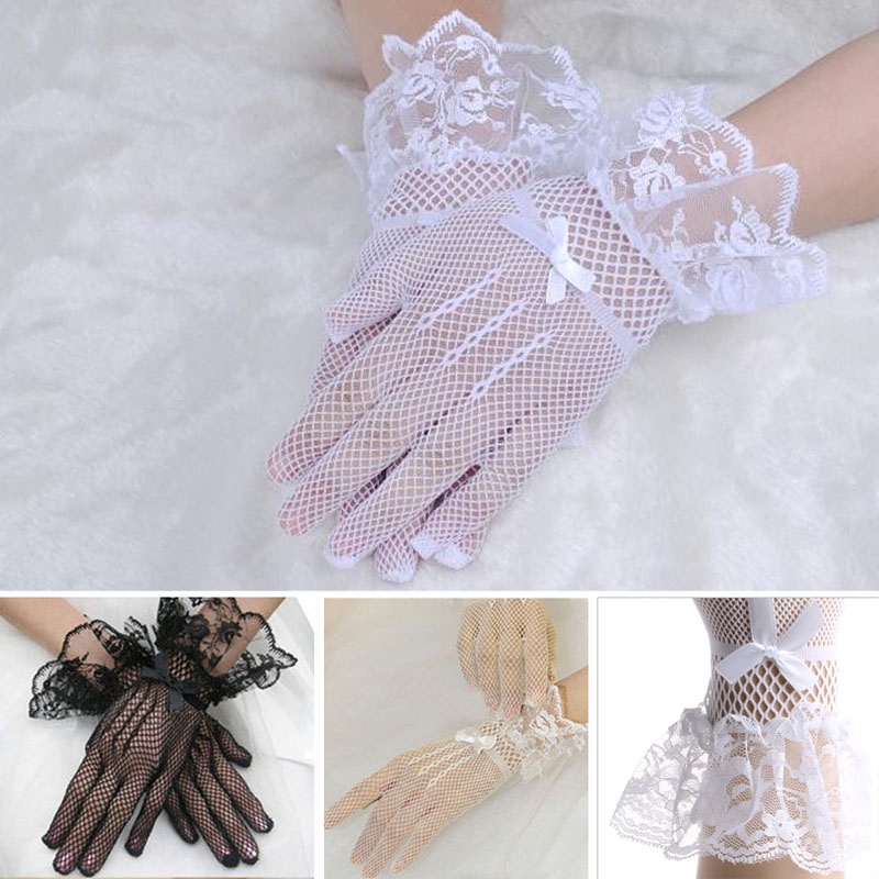 Găng Tay Ren Buộc Nơ Thời Trang Cô Dâu