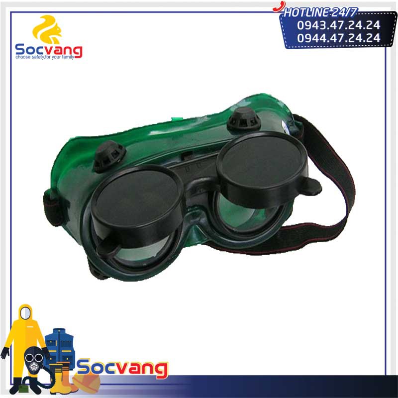 Kính Hàn Tròn 2 Lớp khung nhựa dẻo