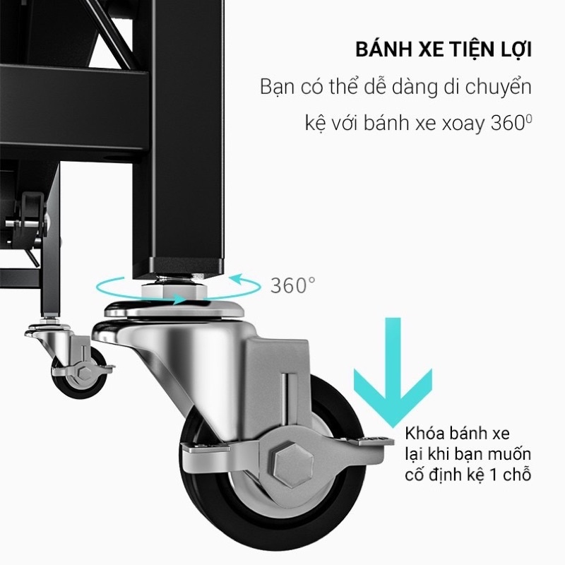 Kệ kim loại đa năng gấp gọn di chuyển tháo lắp dễ dàng