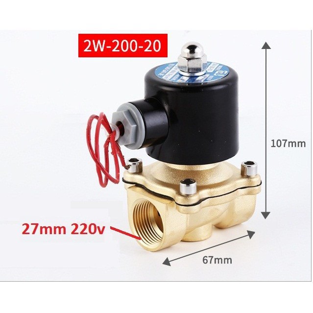 [LOẠI TỐT, BÁN CHẠY] Van điện từ phi 21, phi 27,thường đóng 220V, van thoát nước, van nước điều khiển bằng điện