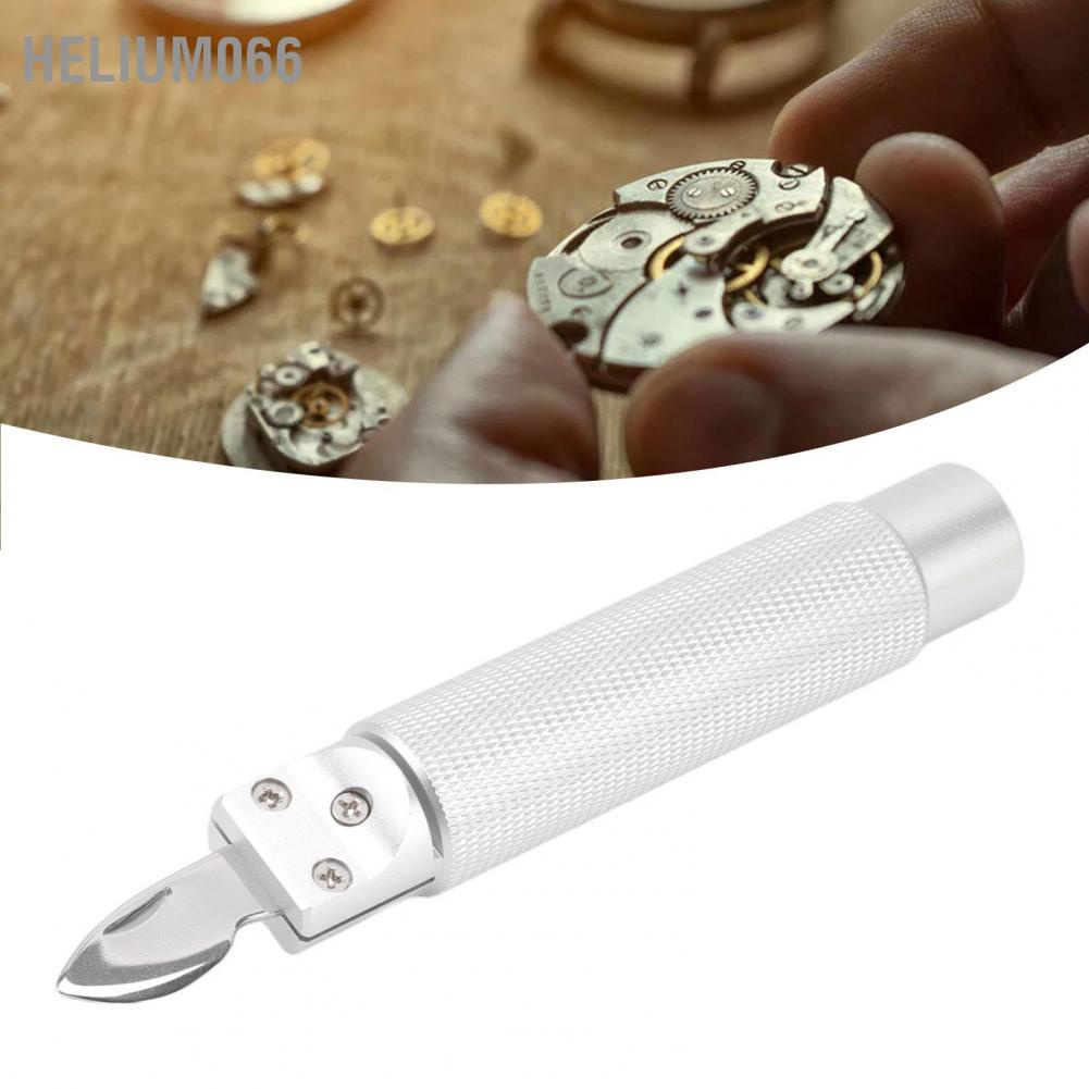 Helium066 Dụng cụ mở đồng hồ Dao kim loại dày công thái học Tay cầm bằng cong Lưỡi dao Nhẹ di động Vỏ sau thép không gỉ