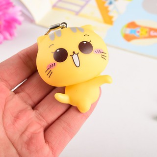 Móc khóa mèo vàng hình mặt cười cute