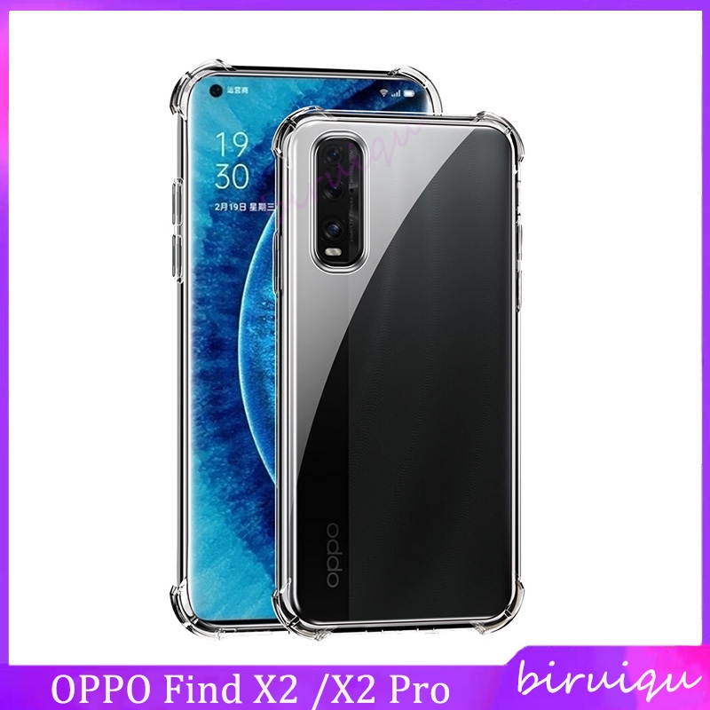 Ốp điện thoại mềm bo viền chống sốc màu trong suốt cho OPPO Find X2 X2 Pro