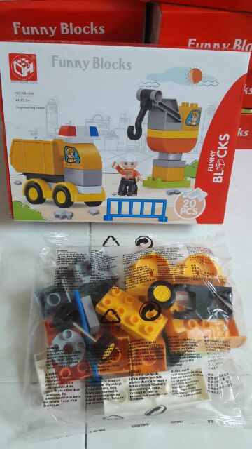Bộ lego lắp trạm xe nhiều chủ đề tương thích lego duplo