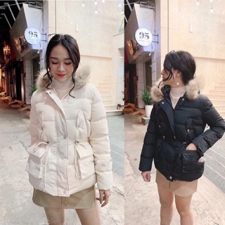 Áo khoác phao rút eo dáng vừa full màu