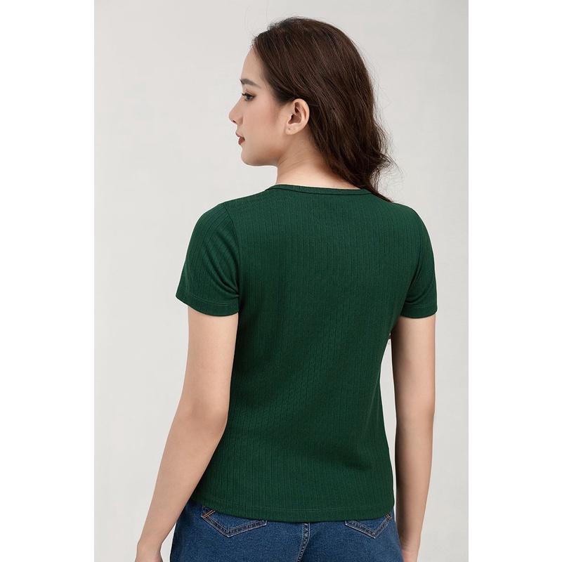 Áo thun nữ cổ tròn phối nút , chất liệu vải cao cấp, thoải mái Freelancer - FWTS22SS05L