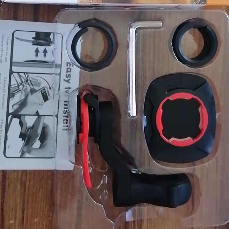 Bộ khóa gió kèm giá đỡ điện thoại JP6 chuyên dụng cho xe máy/ xe đạp