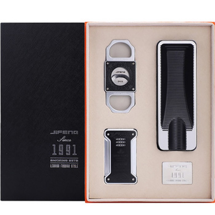 Bật lửa, dao cắt, gạt tàn Cigar, Combo phụ kiện Cigar cao cấp DH-DGT2021 9386 STORE