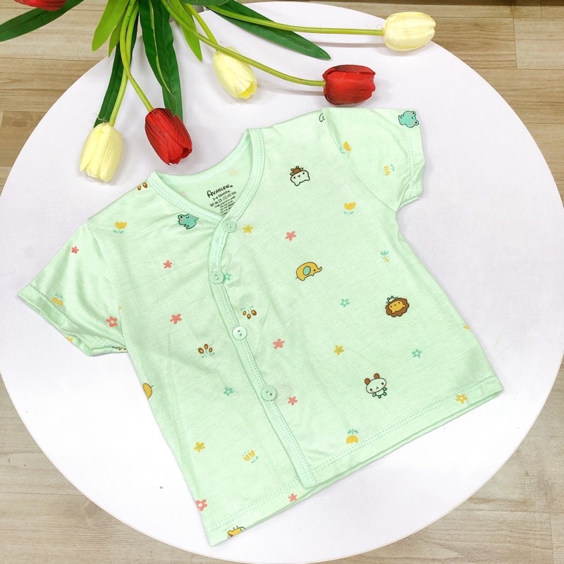 Áo Cộc Tay Cúc Giữa Avalew Cho Bé Sơ Sinh