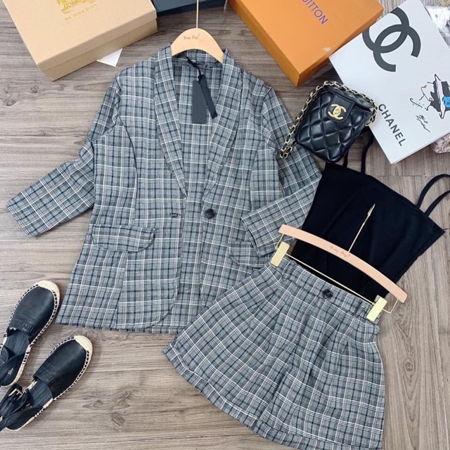 Sét vest kẻ dài tay 2 món-3 màu | BigBuy360 - bigbuy360.vn