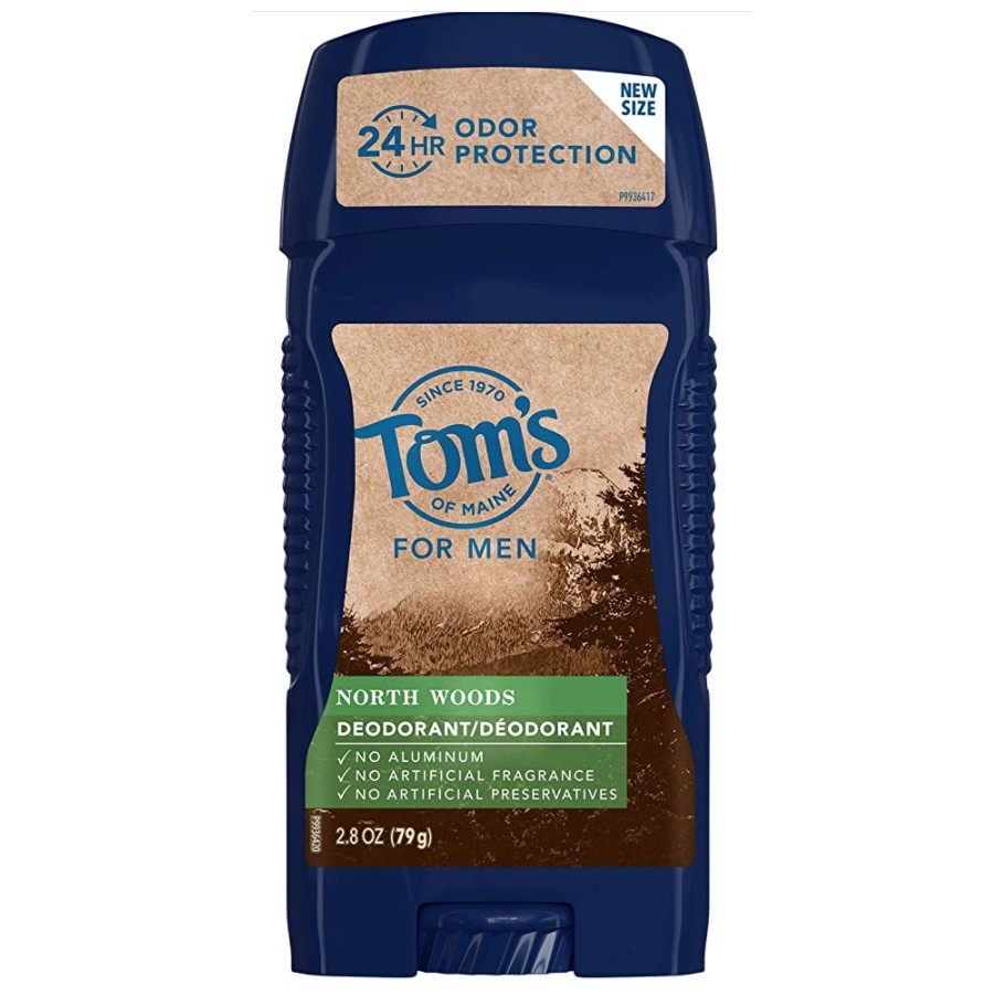 Lăn khử mùi nam dạng sáp Tom's of Maine Men's Long Lasting Wide Stick Natural Deodorant North Woods 79g (Mỹ)