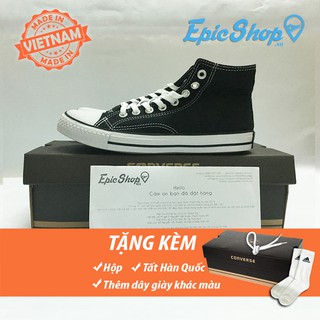 Giày 1970s đen trắng cao cổ