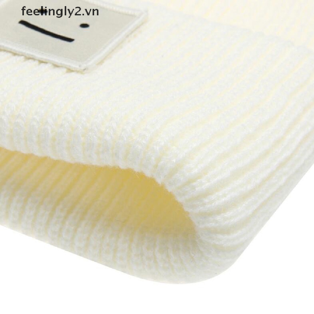 Mũ beanie thêu hình mặt cười thời trang trẻ trung cho nam và nữ