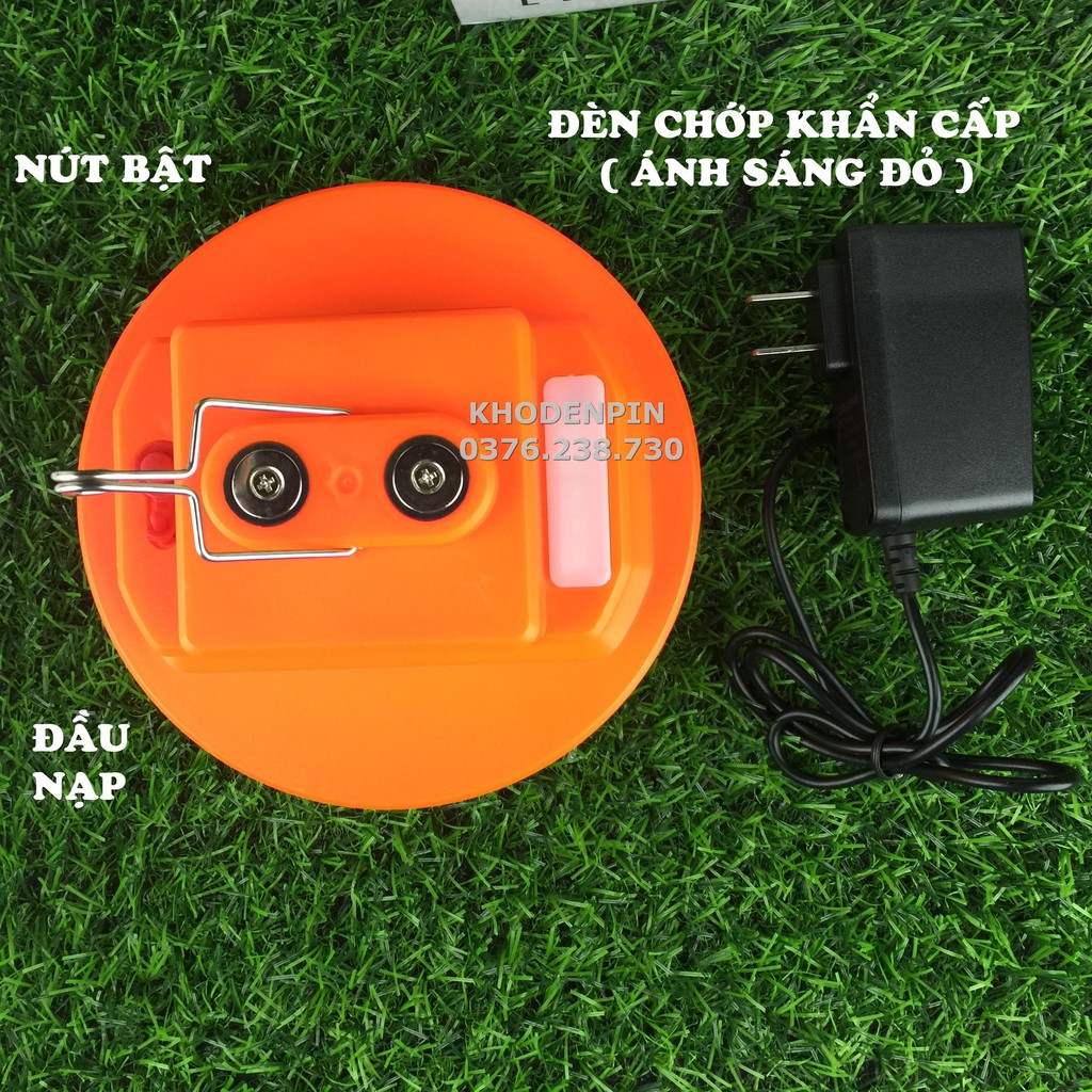 Bóng đèn tích điện 6h-8h loại 200w – 250w sạc tích điện LED có móc treo , bóng tỏa sáng rộng