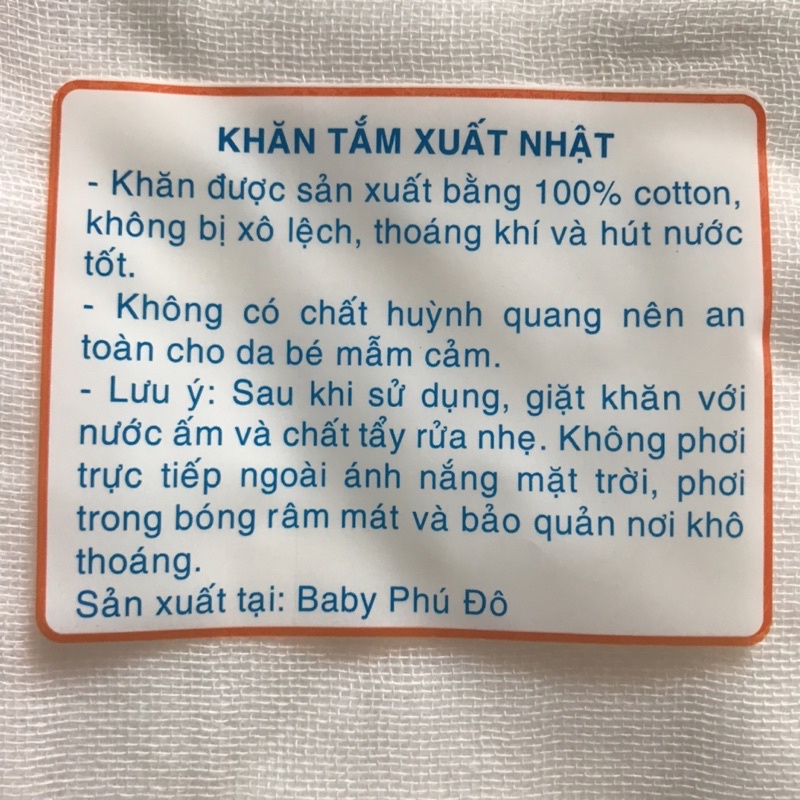 Khăn tắm 4 Lớp, 6 lớp Phú Đô xuất Nhật