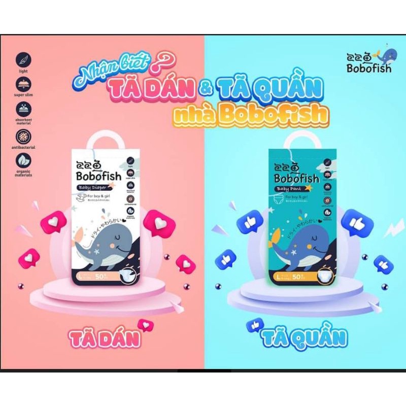 Tã quần em bé Bobofish công nghệ Nhật size M/L/XL/XXL