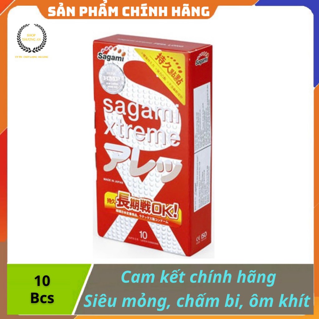 [ GIÁ SỈ ] - Bao Cao Su Gân Gai, Siêu Mỏng, kéo dài thời gian SAGAMI Xtreme Feel Long - hộp 10 cái