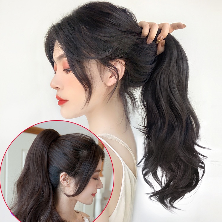 Set 3 Phần Tóc Giả Dài Xoăn Tàng Hình Không Đường May Cho Nữ