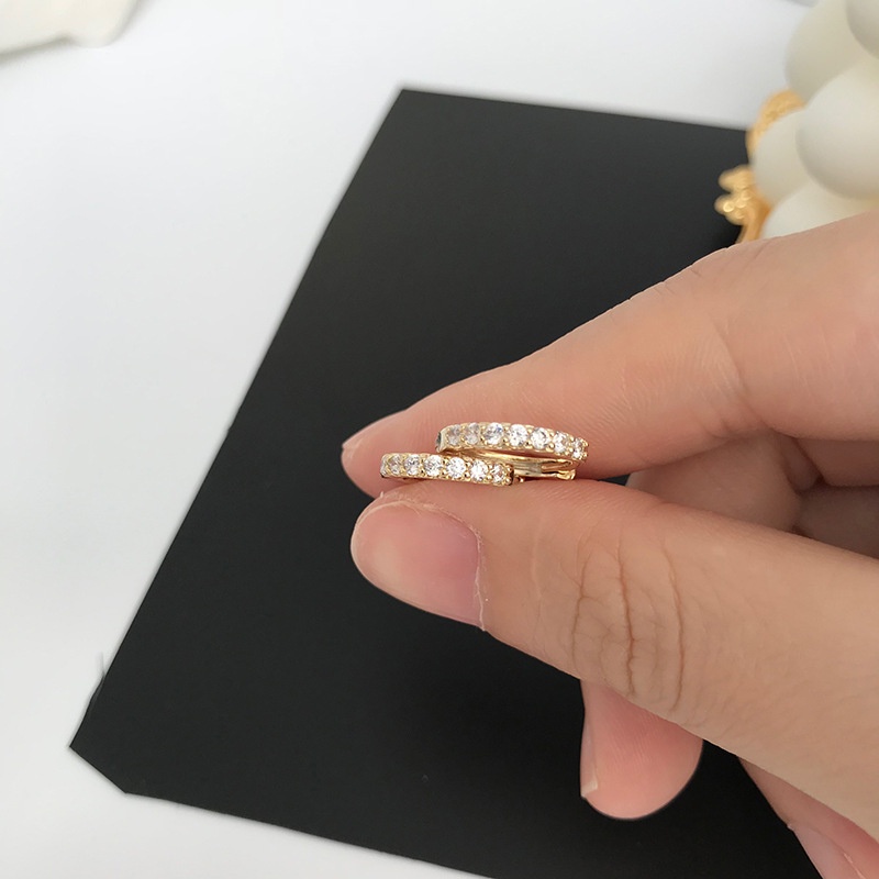 Khuyên Tai Tròn Bộ Khuyên Tai Tròn 14K Zircon Không Gây Dị Ứng Thời Trang Cho Nữ