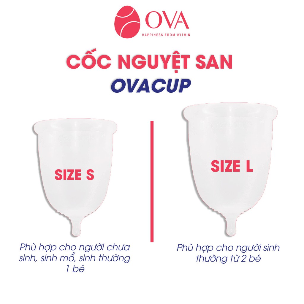 Combo Cốc nguyệt san OvaCup, Dung dịch vệ sinh cốc OvaCare, cách sử dụng cốc nguyệt san đơn giản, silicone y tế mềm